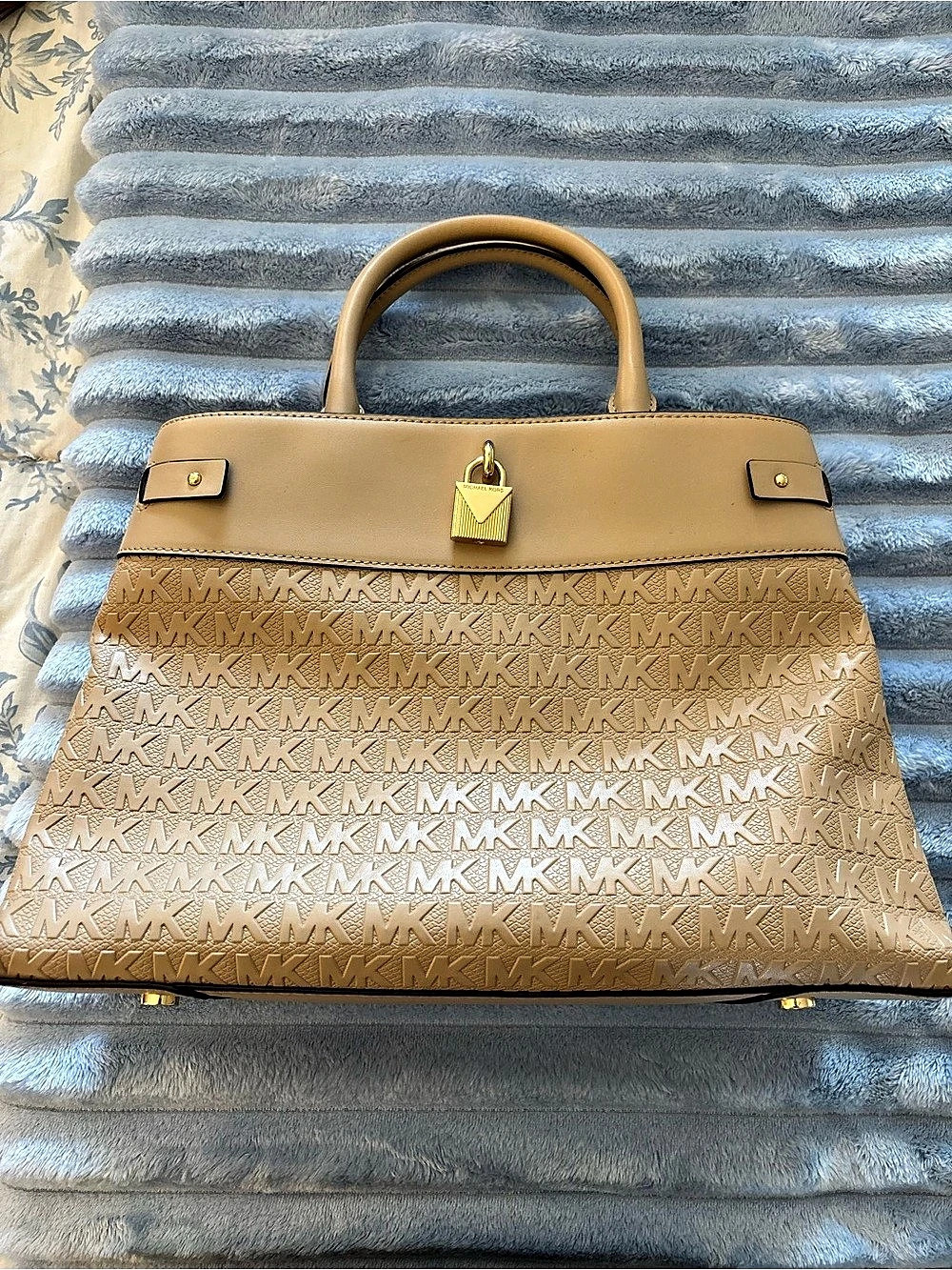 Michael Kors Monogram Tote in Tan